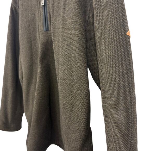 Orvis Sherpa Lined 1/4 Zip Long Sleeve Brown Pullover Sweater Sweatshirt sz L - Picture 9 of 16